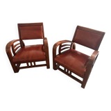 “Wood and rag” armchairs