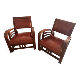 Fauteuils «  bois et chiffon »