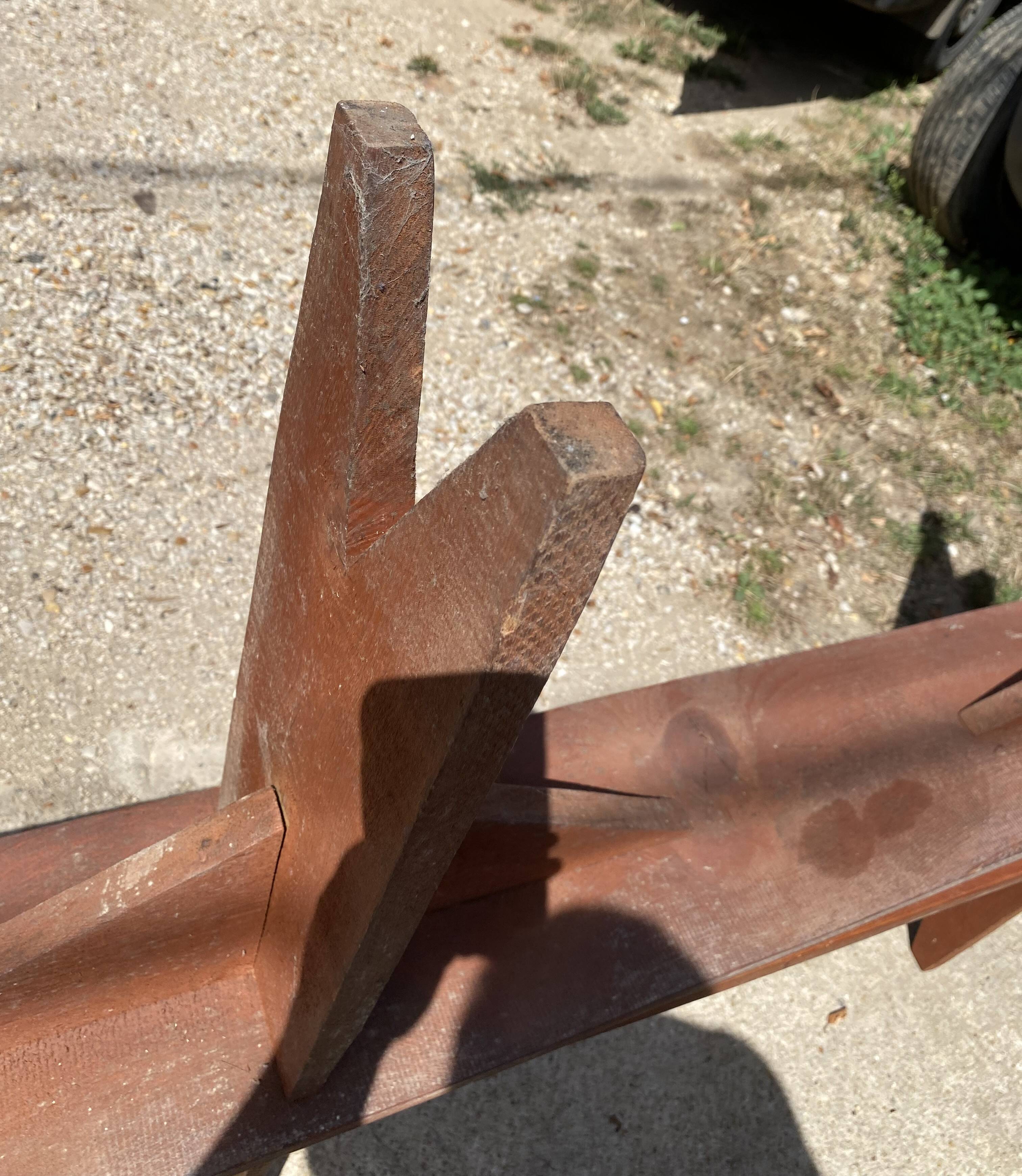 Pair of solid wood farmhouse benches 250cm for rustic farmhouse table 1950
