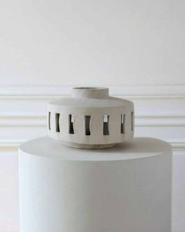 Lampe brutaliste en Terre Cuite Émaillée – Albert Spinelli (XXe siècle)