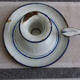 Old enamel candle holder