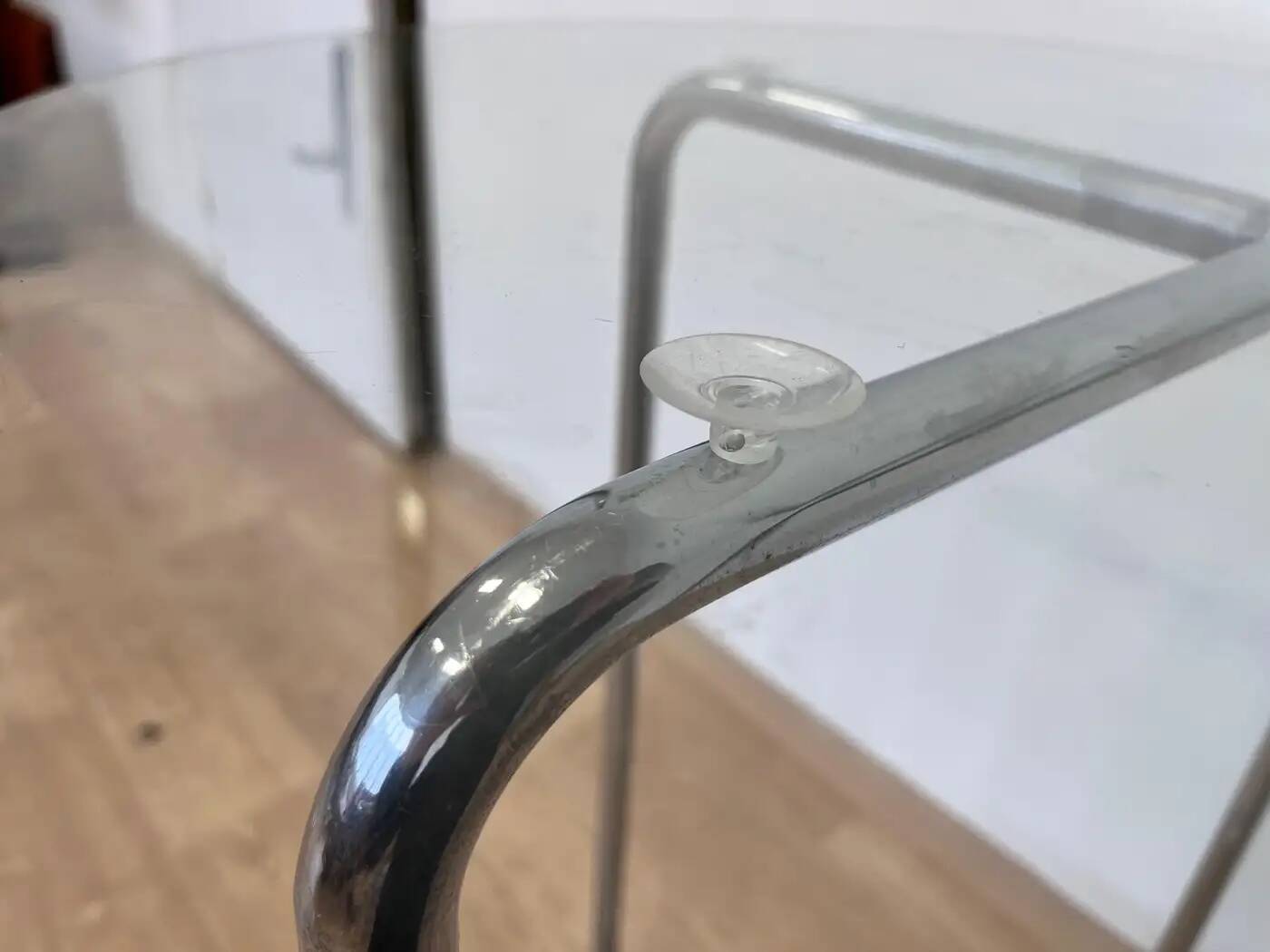 Table Bauhaus en chrome et verre - années 1930