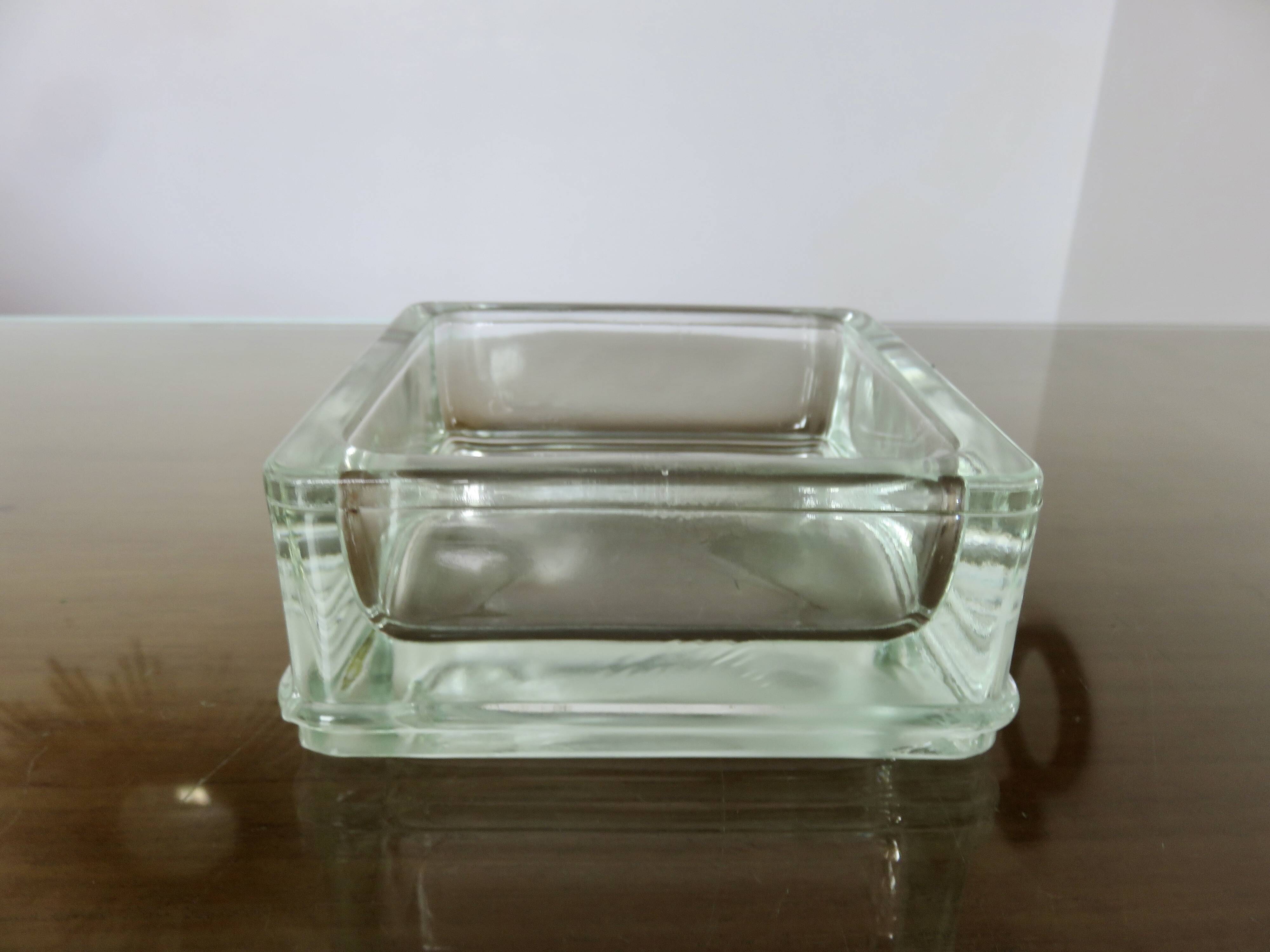 Glass slab, ashtray, pocket tray, signed "LUMAX" from the 1940s-50s.
