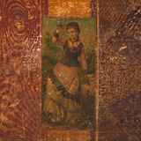 Coffre de mariage ancien d’art populaire (vers 1820)