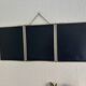 Miroir triptyque de barbier en simili cuir bleu, 1950