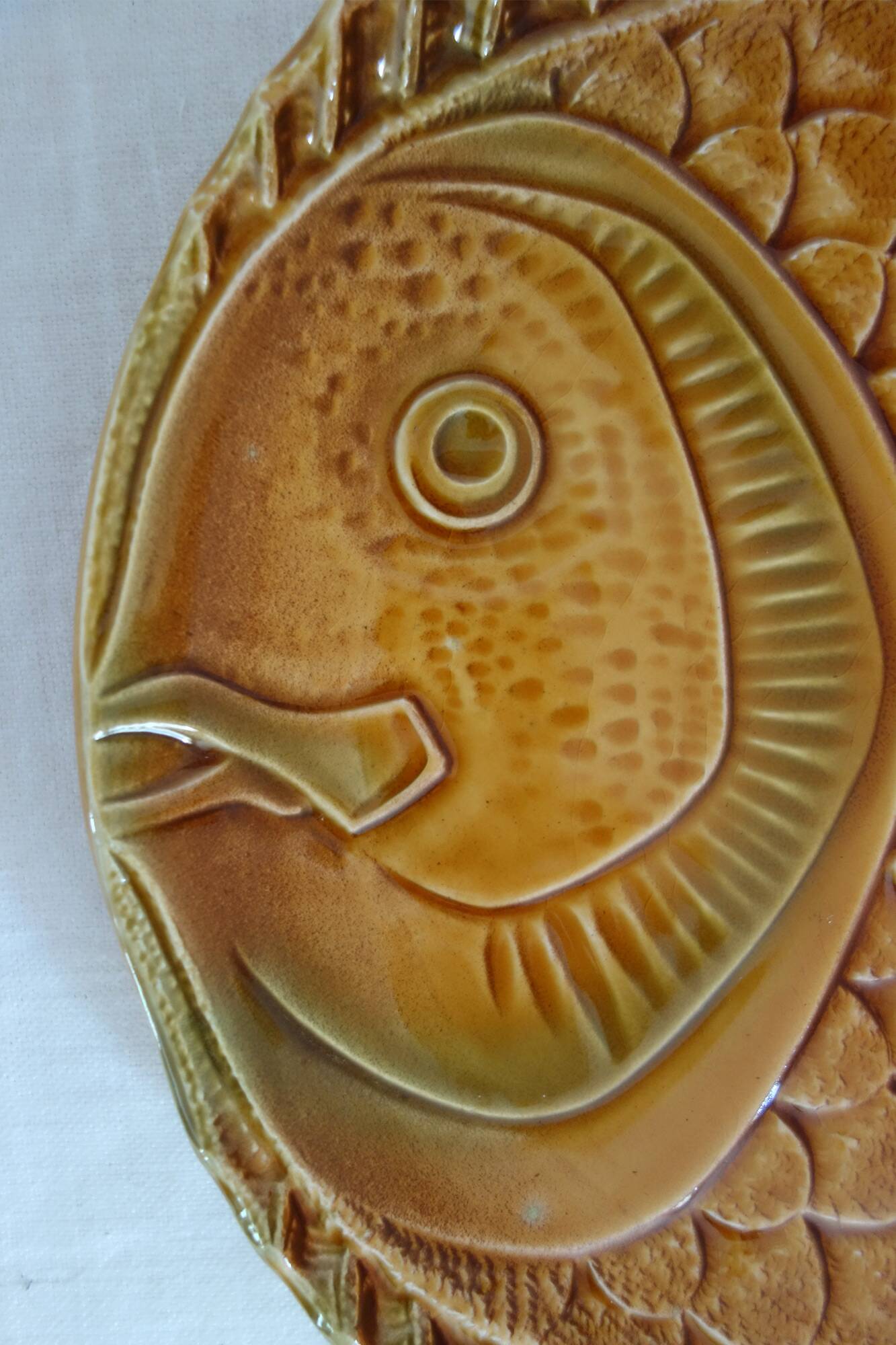 Fish service for 8 people, earthenware Sarreguemines.