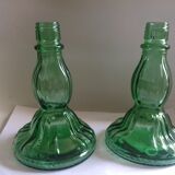 Pair of candlesticks in glass