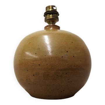 Glazed stoneware ball lamp base, France circa 1970.