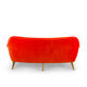 Canapé 3 places en velours orange du milieu du siècle retapissé de CFC Silkeborg, années 1960