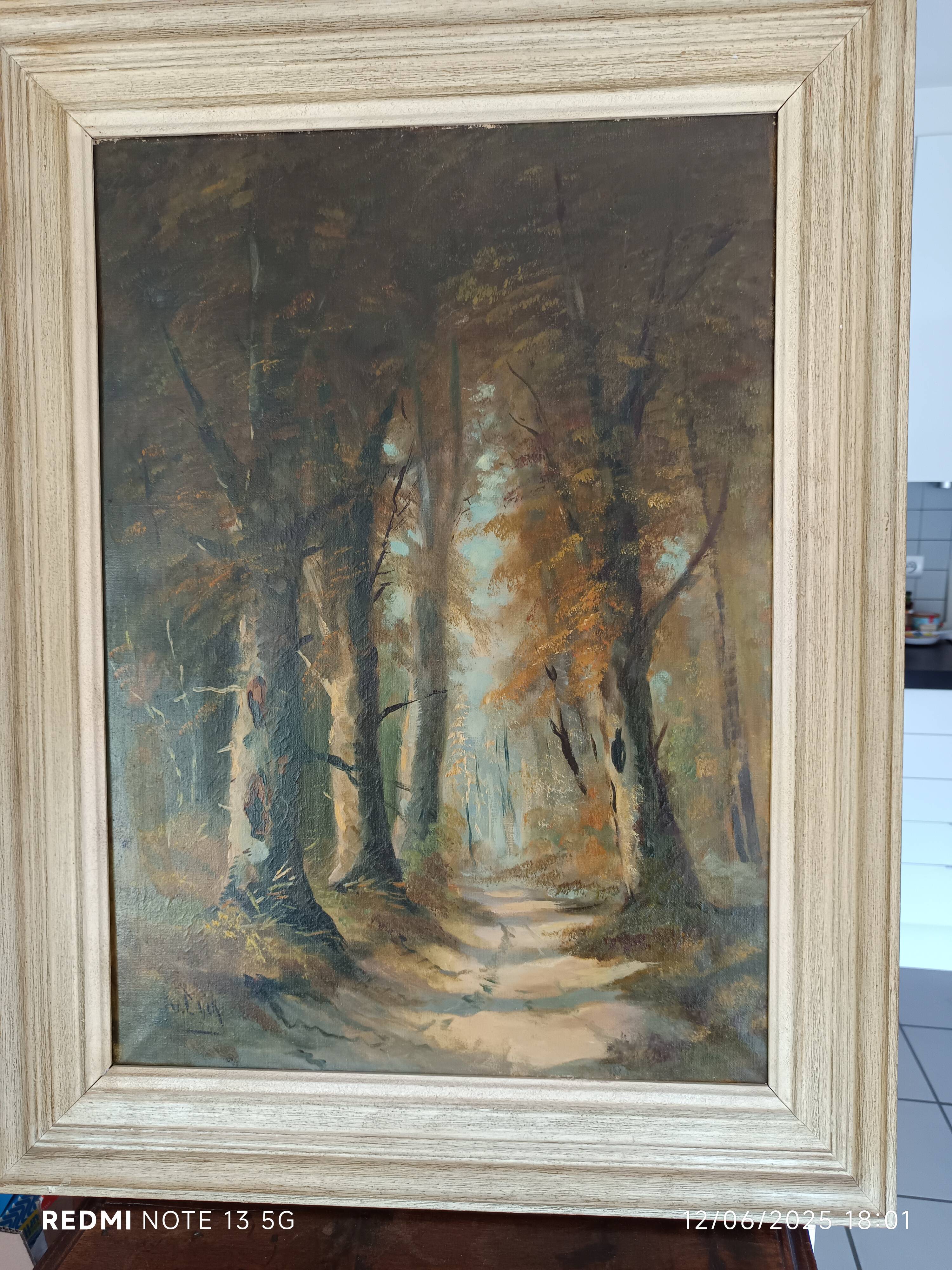 Oil on canvas Undergrowth signed Adolf Philippus Van Dijk (1859-1924)