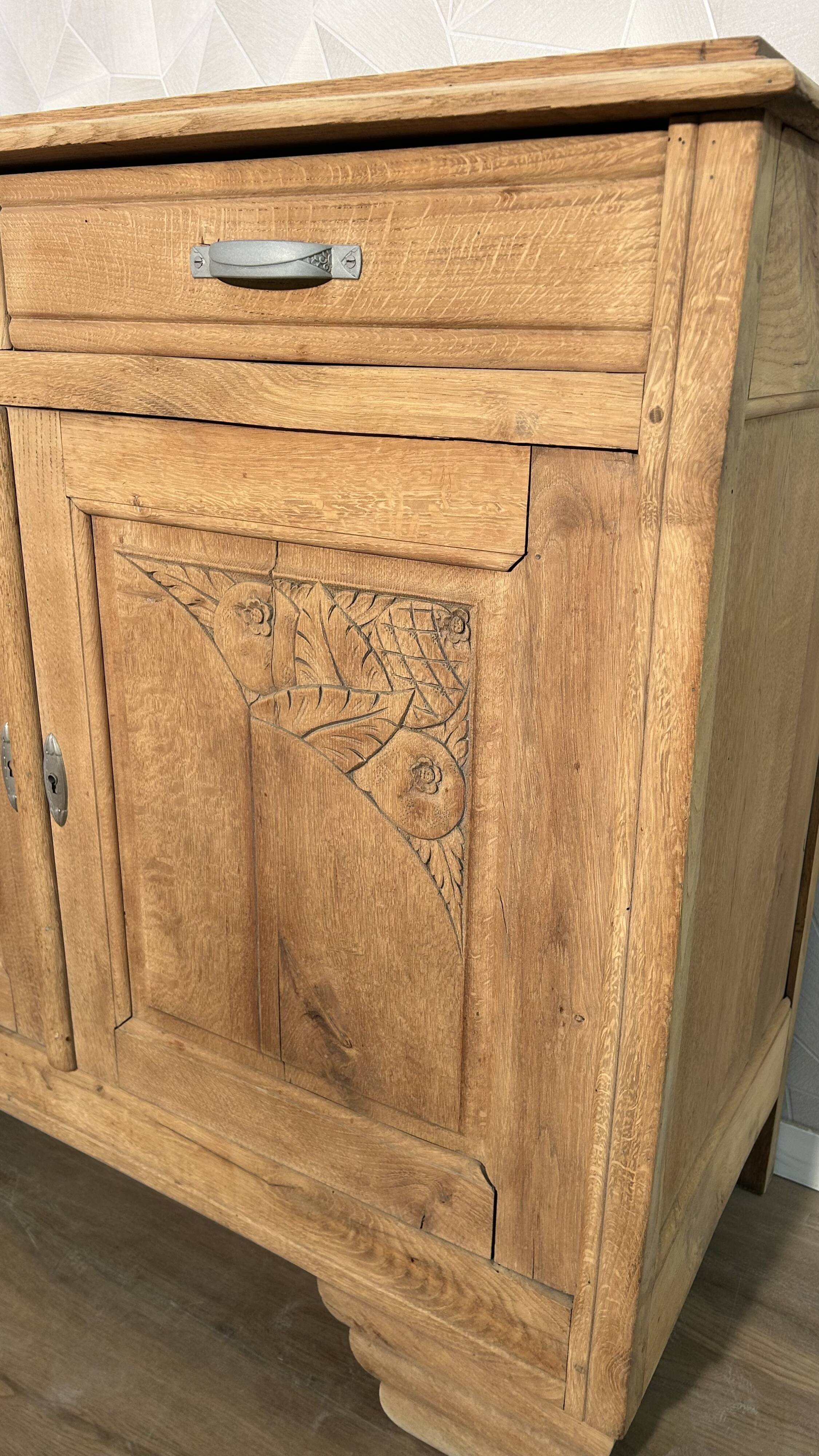 Art Deco sideboard in solid airbrushed oak