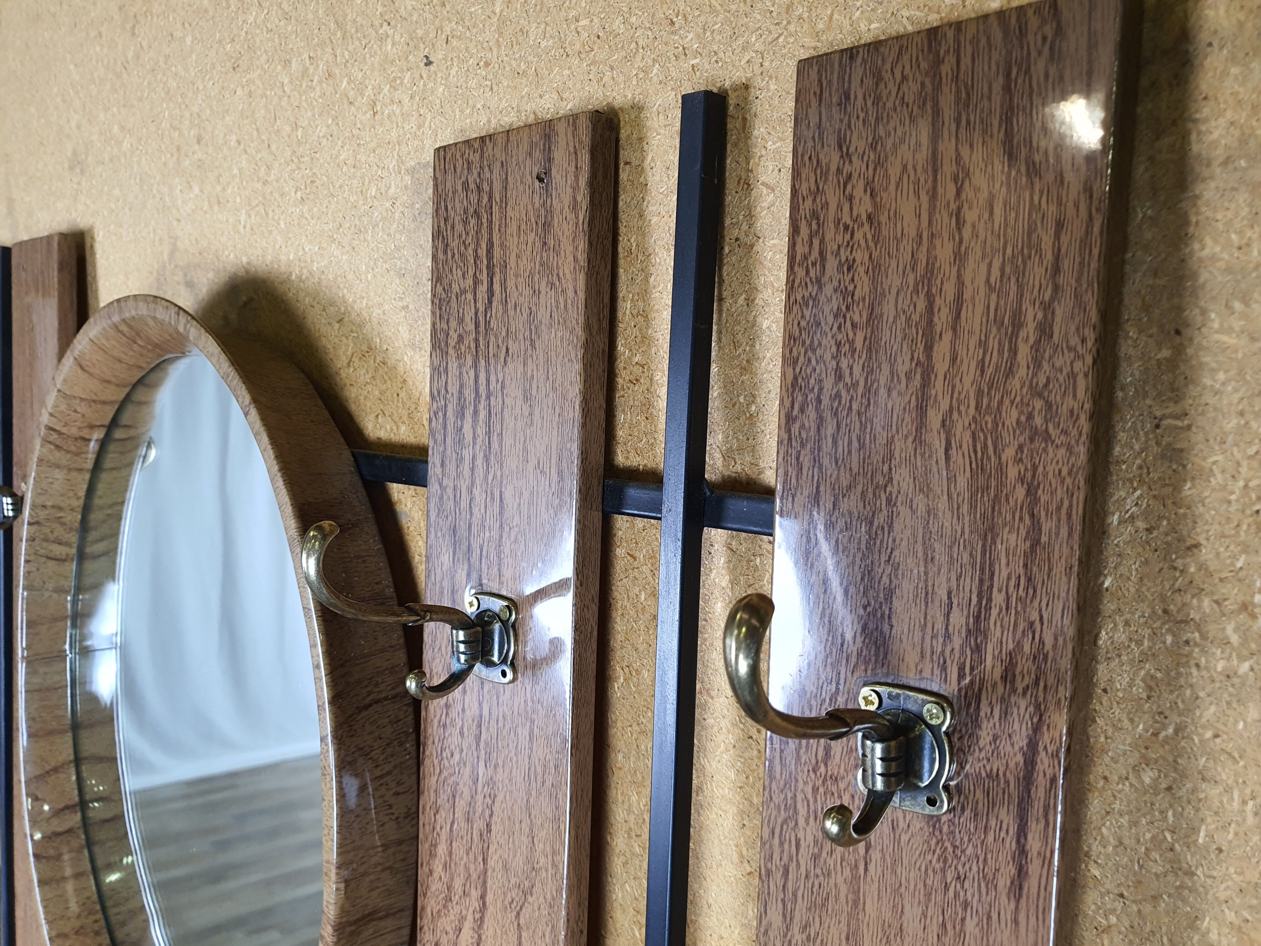 Wall coat hanger with mirror, 50s