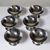 6 coupelles à dessert sur pieds en inox vintages style bistrot