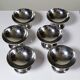 6 vintage bistro-style stainless steel dessert bowls on feet