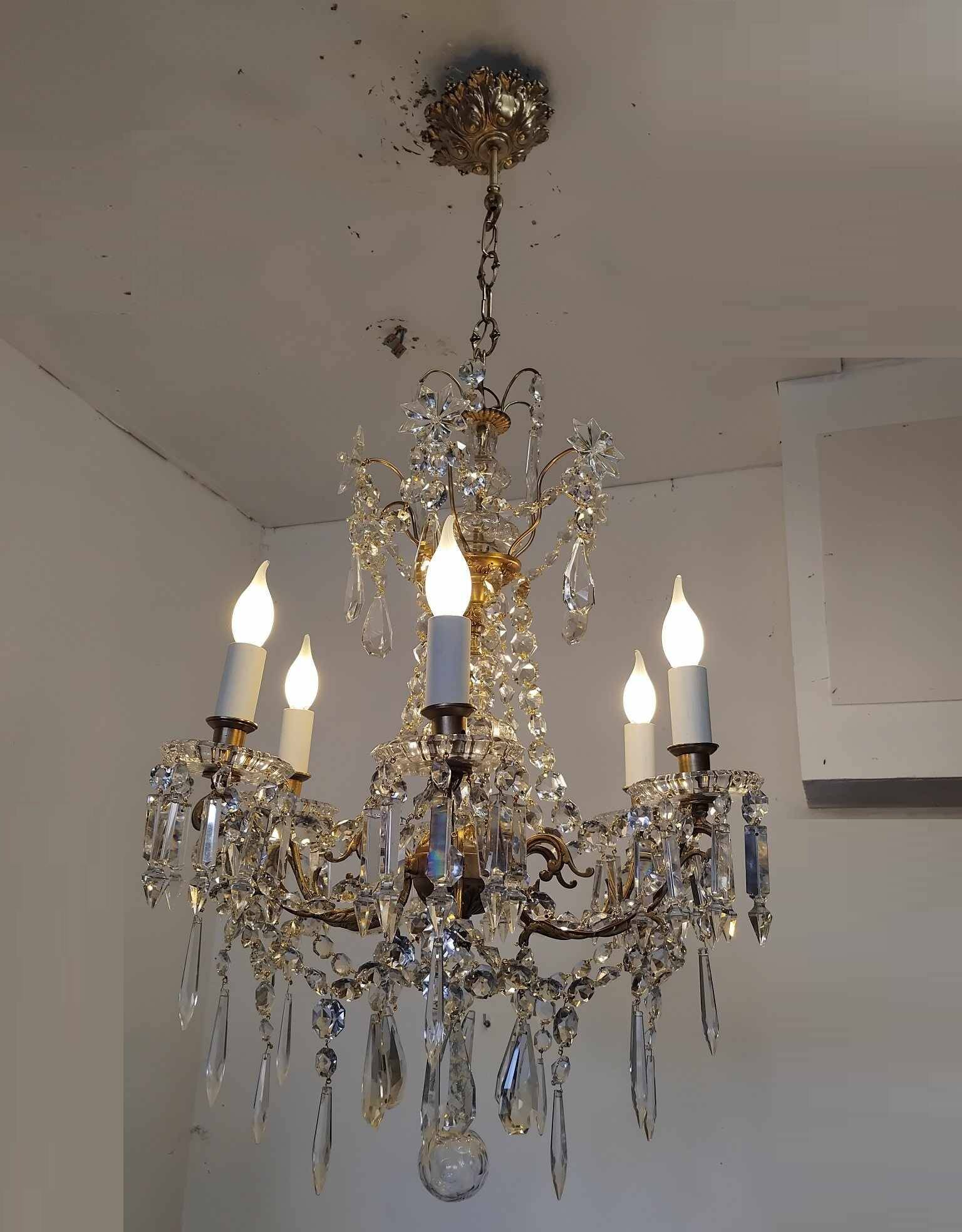 Large 19th century crystal chandelier