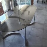 Table ovale vintage par Boris Tabacoff 1970