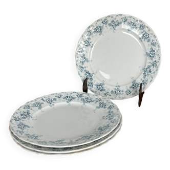 Ensemble de 4 assiettes plates en faïence de Maastricht modèle Clara