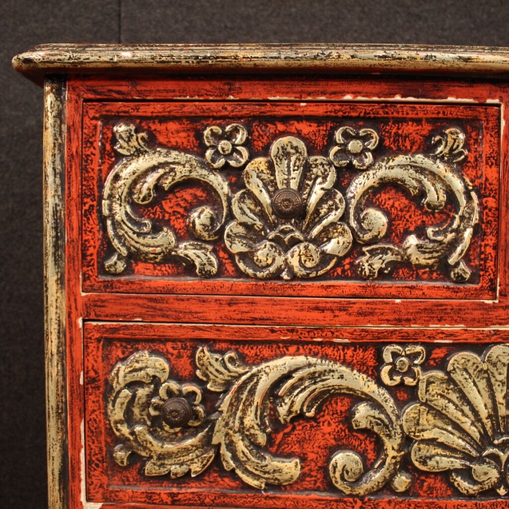 Spanish lacquered and silvered dresser