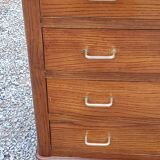 Vintage oak chest of drawers from the 50s with 4 drawers and compass feet
