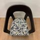 Set of 4 vintage wooden and fabric chairs, 1970