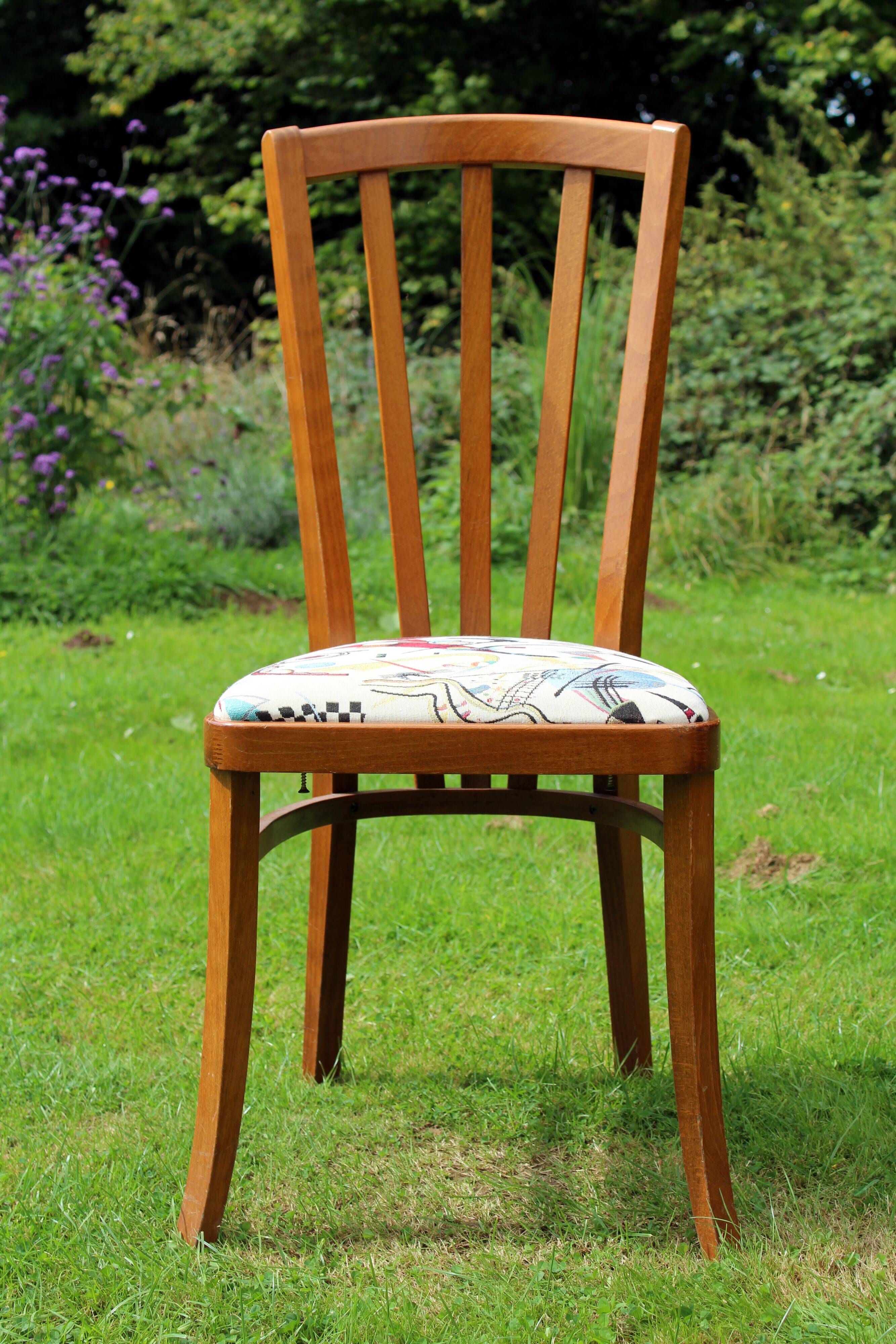 6 Baumann chairs, Kandinsky fabric