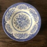 Set of 6 English soup plates, in ironstone ceramic, flower patterns