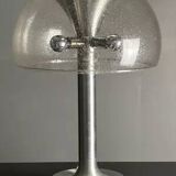 Midcentury space age large glass mushroom table lamprey Temde, 1960s