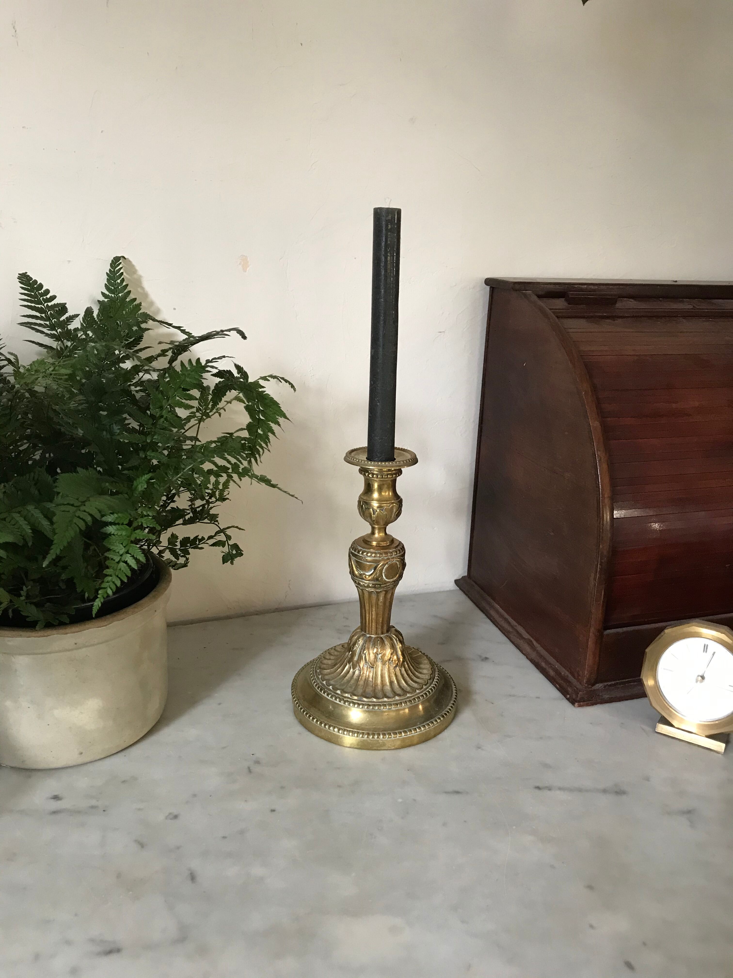 Golden bronze candlestick