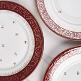 Suite de 10 assiettes à dessert et un plateau en porcelaine de Limoges, ETS Ternet