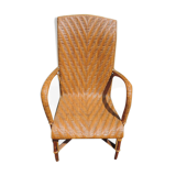 Rattan armchair with high backrest
