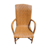 Rattan armchair with high backrest