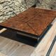 Table basse bar cocktail caché en loupe d'orme de Paul Michel, 1970 Roche Bobois