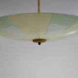 Vintage glass hanging lamp with colour patterns