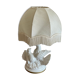Lamp with two doves white ceramic