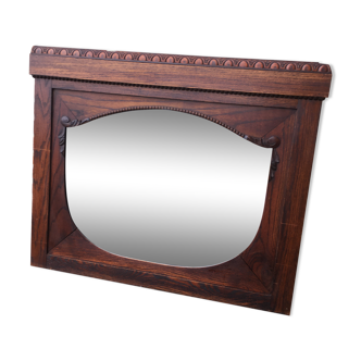 Beveled wooden mirror