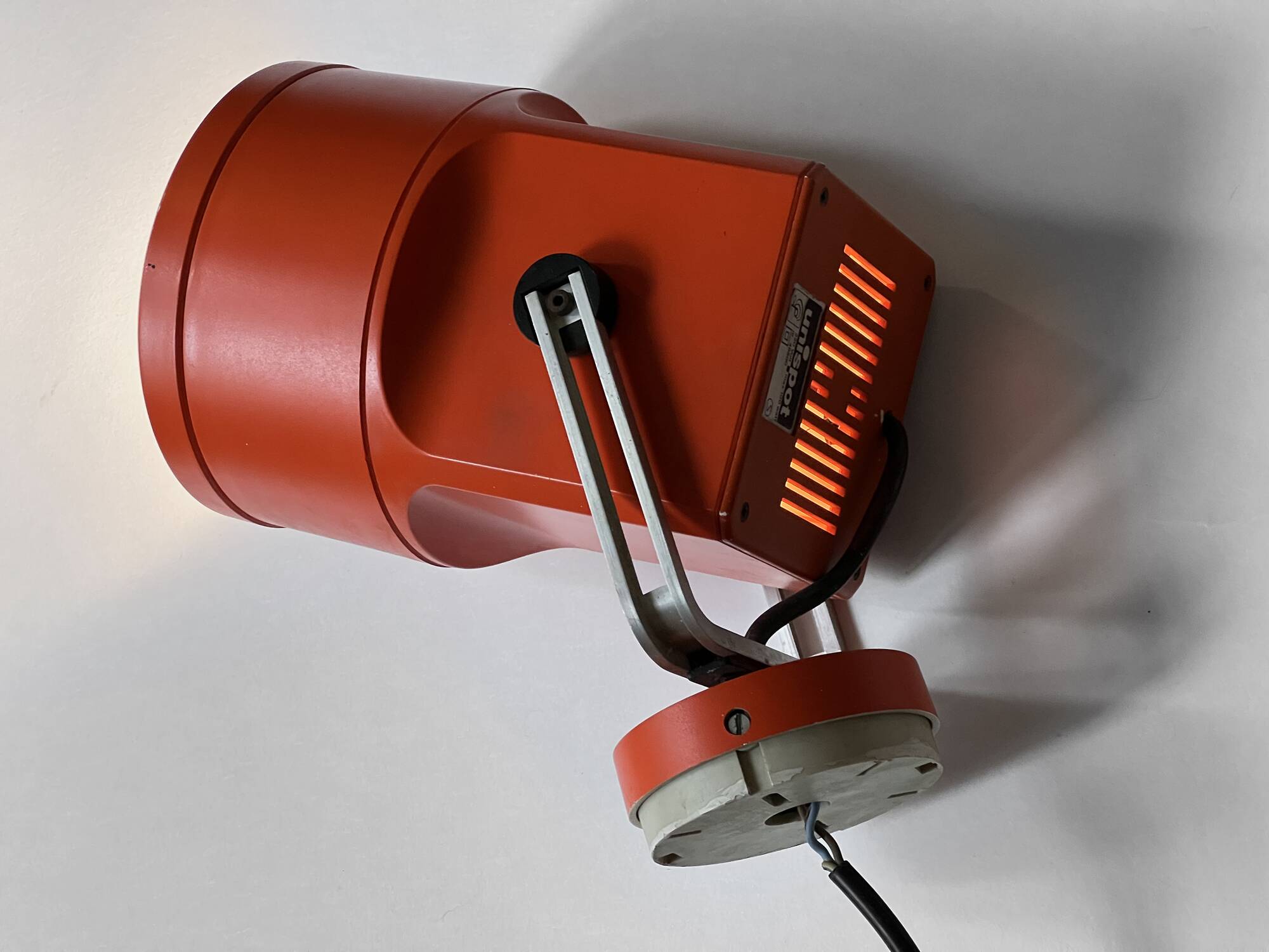 Orange spotlight "Unispot" by Bent Boysen for Louis Poulsen. Denmark 1970s