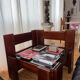 Modernist coffee table in wood and smoked glass.
