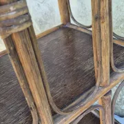 Set of 2 vintage bamboo rattan bedside shelves