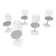 Sculptural Wrought Iron Garden Chairs with Tree Design 1950s Set of 5
