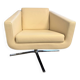 Fauteuil Pavo en cuir crème avec cadre en chrome de FSM, années 2000.