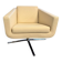 Fauteuil Pavo en cuir crème avec cadre en chrome de FSM, années 2000.