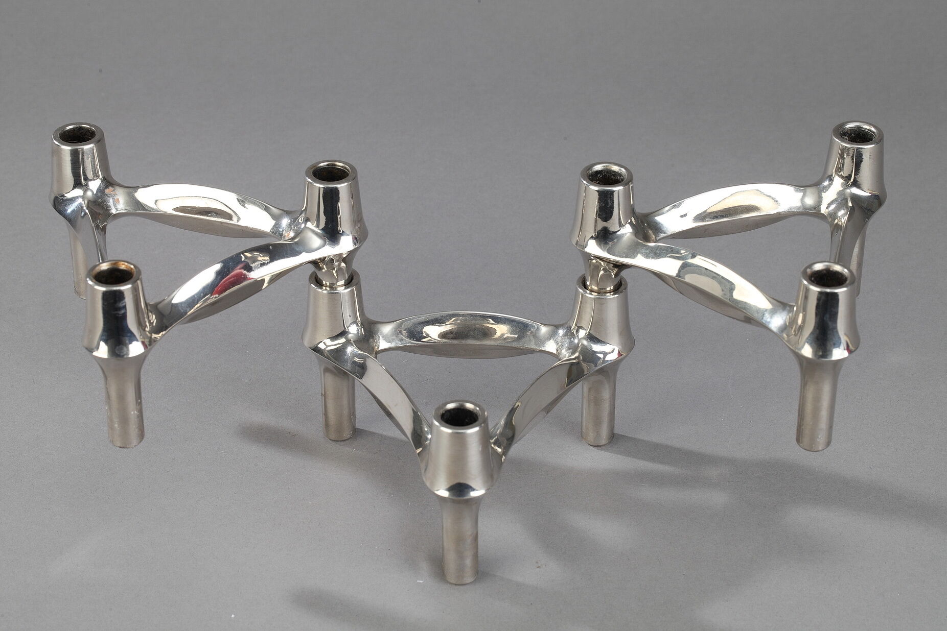 Three modular candle holders by BMF, Germany