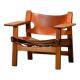 Børge Mogensen Spanish Chair in Cognac Leather and Oak for Fredericia, 1967