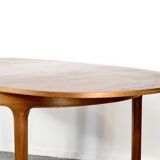 Table extensible oblongue Nathan en teck, style Midcentury. Vintage moderne