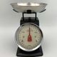Vintage kitchen scale, black metal and stainless steel