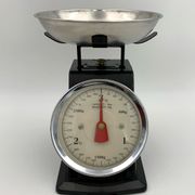 Vintage kitchen scale, black metal and stainless steel