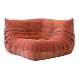 Fauteuil d'angle Togo en velours côtelé corail de Michel Ducaroy pour Ligne Roset