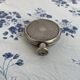 Art Deco flask in silver-plated metal, spiral guilloché decoration, DR marking