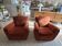 Set of 2 moustache club armchairs in velvet