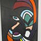 Carved tribal animal art painting